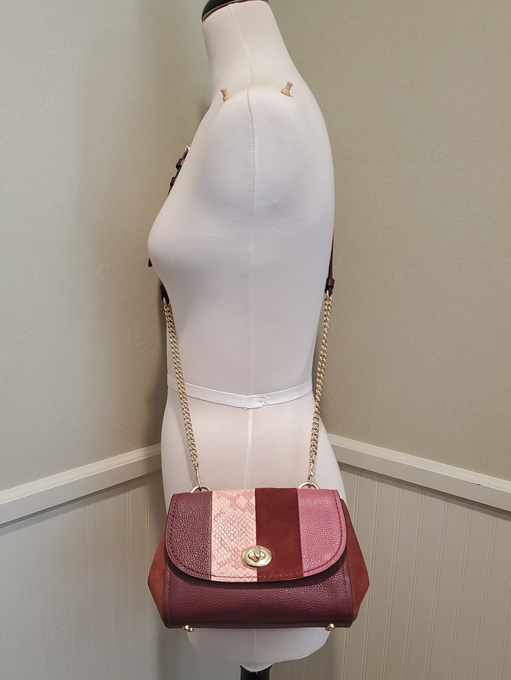 Like NEW Coach Striped Faye Crossbody Bag - Picture 2 of 15